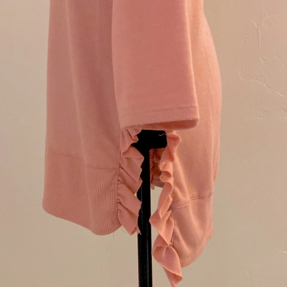 Cupio 3/4 Sleeve High Low Light Pink Top Size Medium - Picture 3 of 16